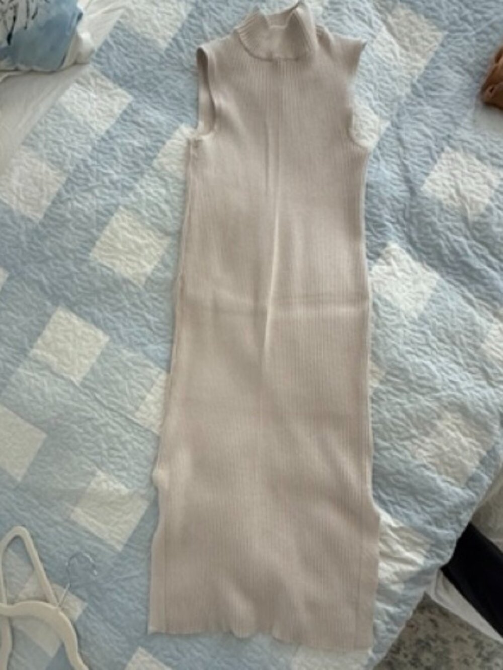 Magaschoni Ribbed knit dress CREAM -Size M